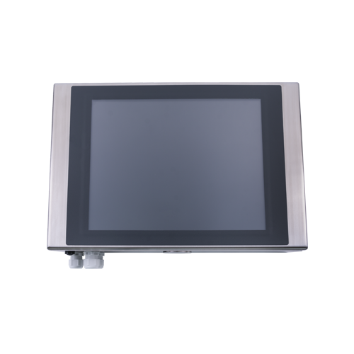 Vooraanzicht van de 17 inch MB-TFT17 RVS IP66 touchconsole